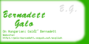 bernadett galo business card